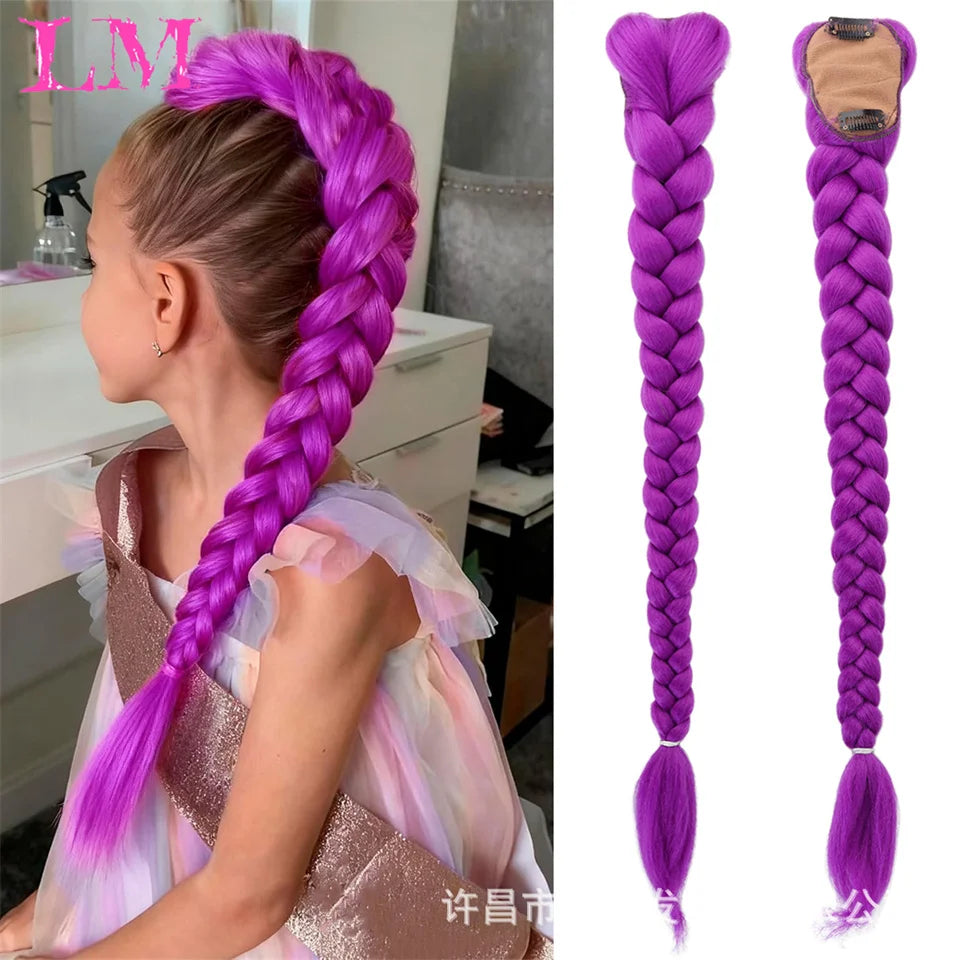 Jumbo Braid Ponytail Hair Extension 32 Inch – Synthetic Long Braiding Hair for Cosplay & Party