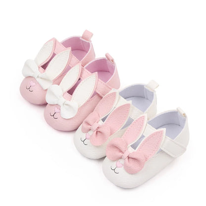 Baby Girl Bunny Ear Mary Jane Shoes – Soft Sole First Walker
