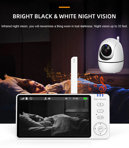 5-Inch Video Baby Monitor with Night Vision & 4x Zoom