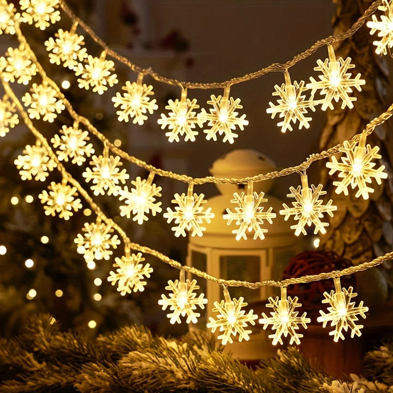 LED Snowflake Curtain Fairy Lights 3M – Christmas Window Decor