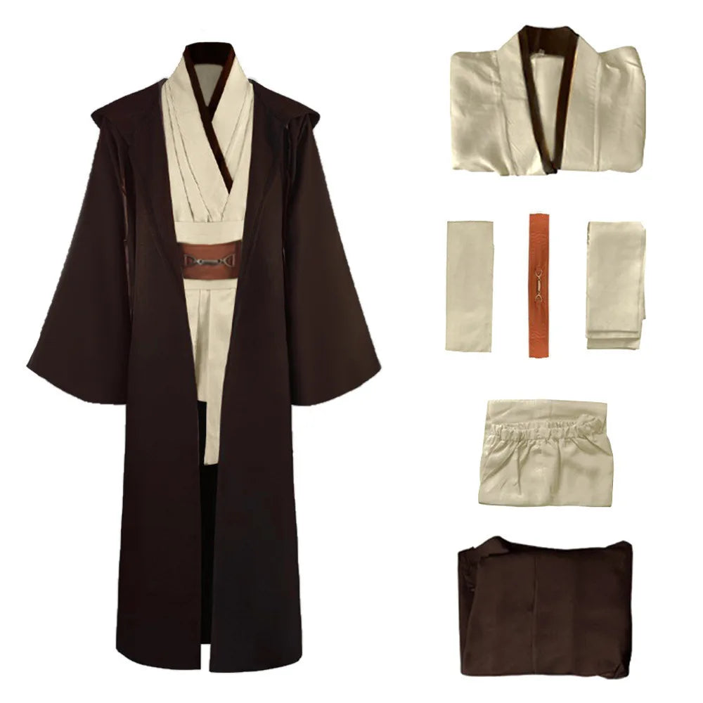 Obi-Wan Kenobi Jedi Costume Full Set – Adult Unisex Robe & Accessories