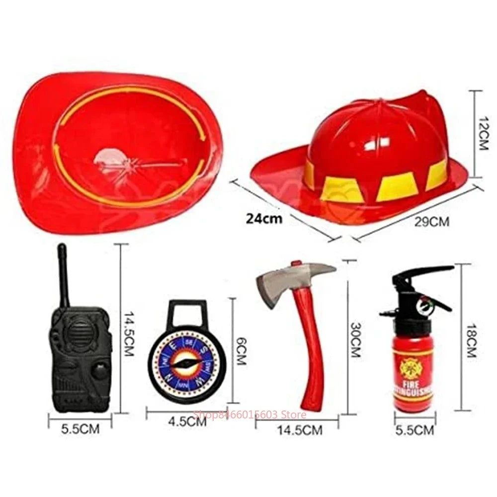 Kids Firefighter Costume Set – Children's Fireman Role Play Uniform with Accessories