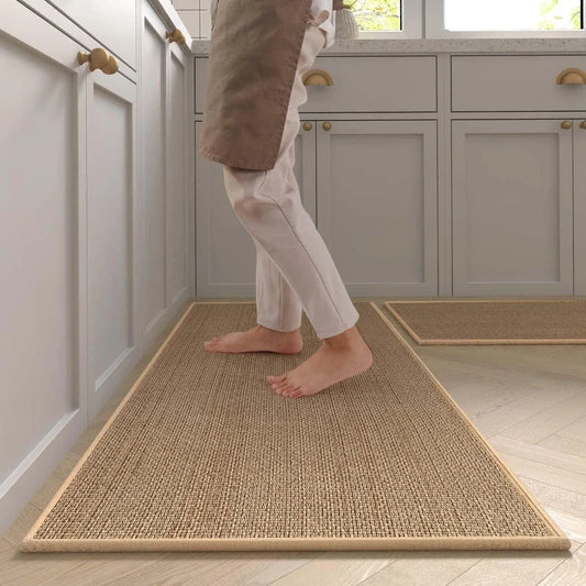 Washable Non Slip Faux Sisal Kitchen Runner Rug