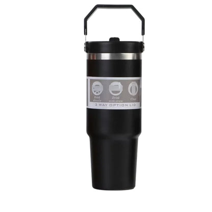 30oz Stainless Steel Travel Tumbler with Straw & 3-Way Lid