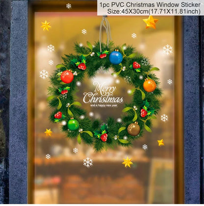 Christmas PVC Window Stickers – Festive Wall Decals for Home Decor
