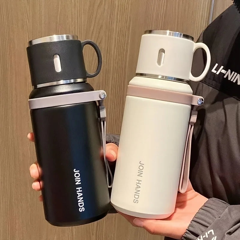 316 Stainless Steel Vacuum Flask with Cup & Tea Compartment | 20.3oz