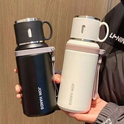 316 Stainless Steel Vacuum Flask with Cup & Tea Compartment | 20.3oz