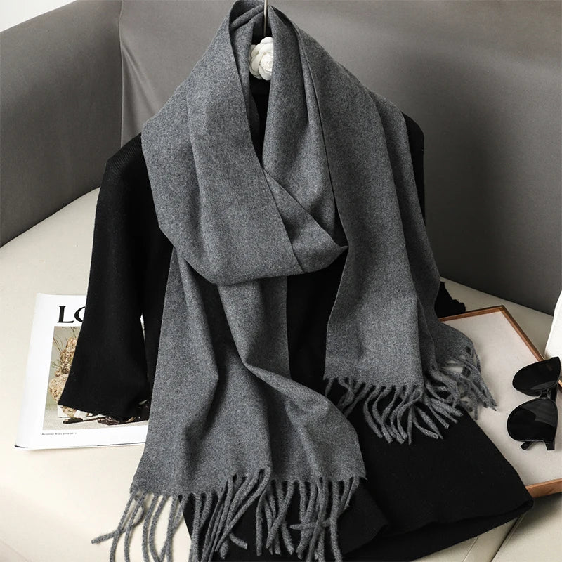Cashmere-Feel Winter Scarf – Women's Long Warm Pashmina Shawl & Wrap