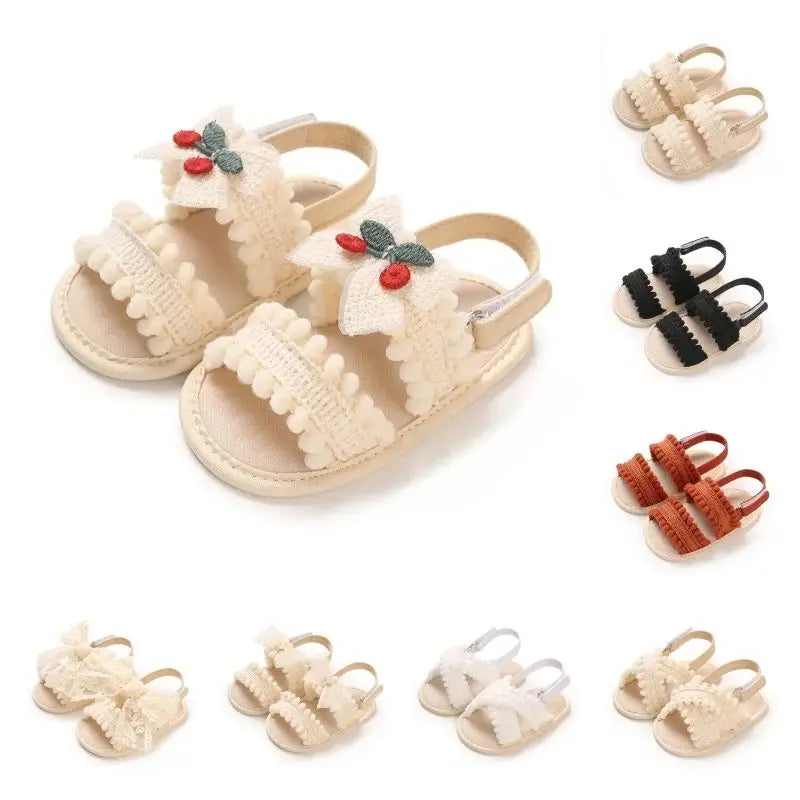 Baby Girl Sandals – Soft Sole Bow Crib Shoes for Infants & Toddlers