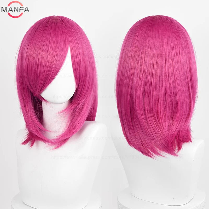 Anime Cosplay Bob Wig with Bangs – 40cm Heat Resistant, 54 Colors