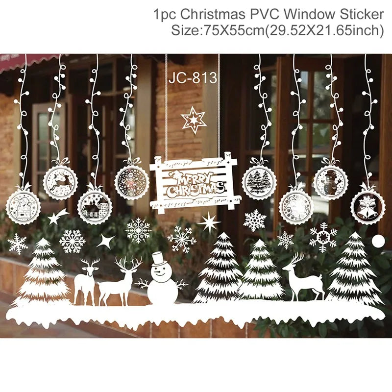Christmas PVC Window Stickers – Festive Wall Decals for Home Decor
