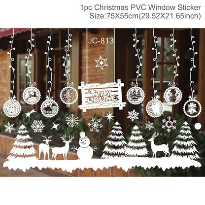 Christmas PVC Window Stickers – Festive Wall Decals for Home Decor