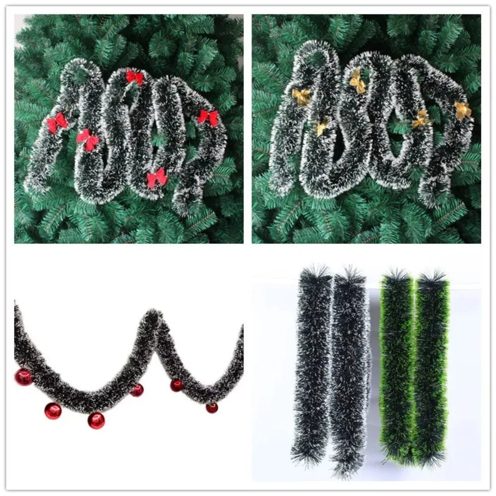 Christmas LED Tinsel Garland with Bow Knots – 2M