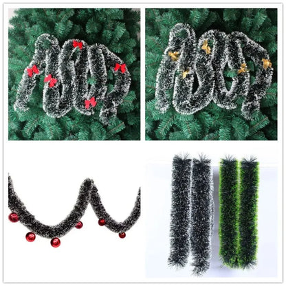 Christmas LED Tinsel Garland with Bow Knots – 2M