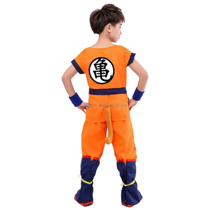 Son Goku Costume Set with Tail – Dragon Ball Cosplay for Kids & Adults