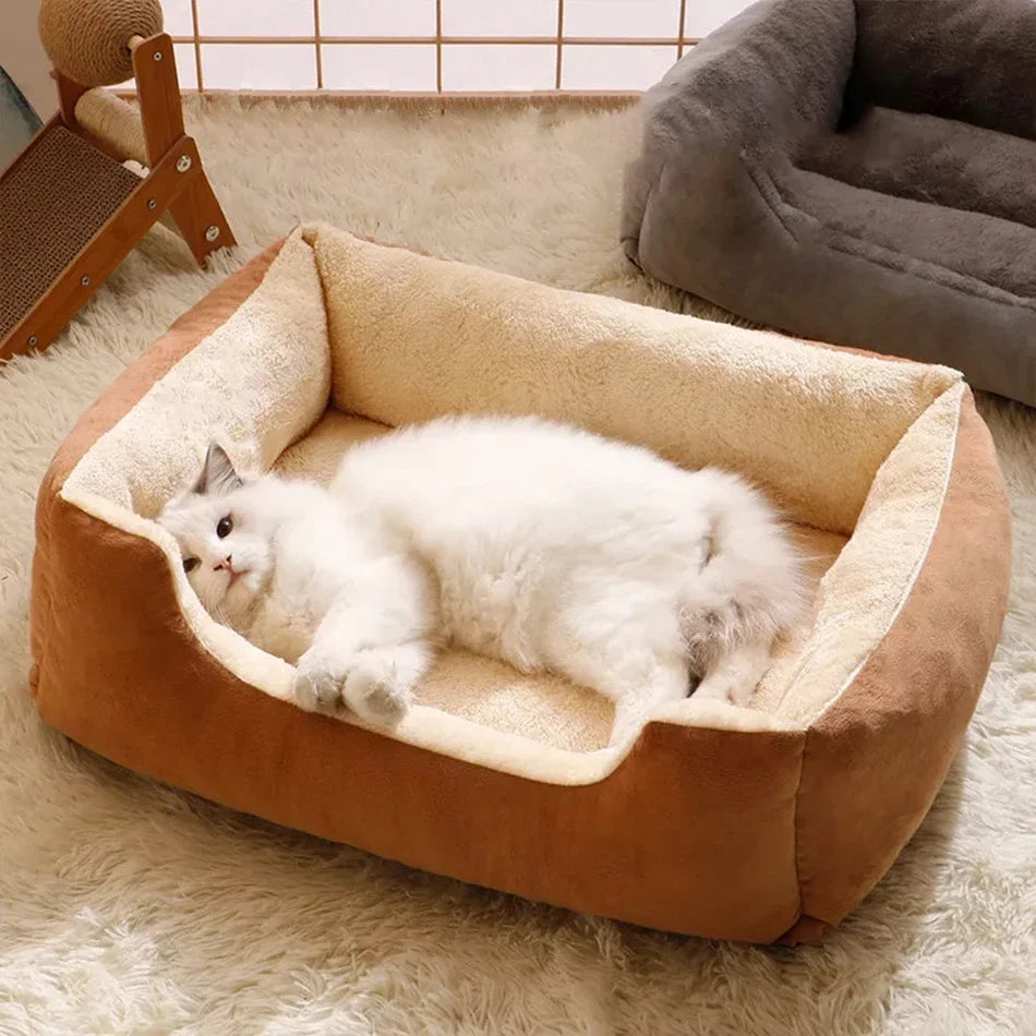 Plush Pet Sofa Bed – Soft Cushion for Dogs & Cats, S/M/L