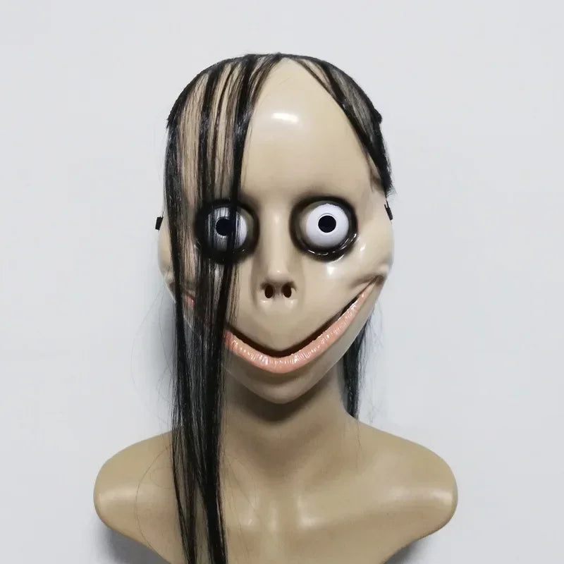 Halloween Horror Ghost Mask with Long Hair – Momo Cosplay Party Mask