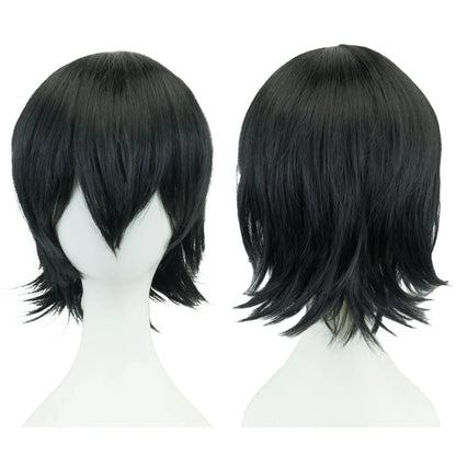 Short Bob Cosplay Wig Synthetic 12 Inch with Bangs