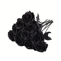 10pcs black roses