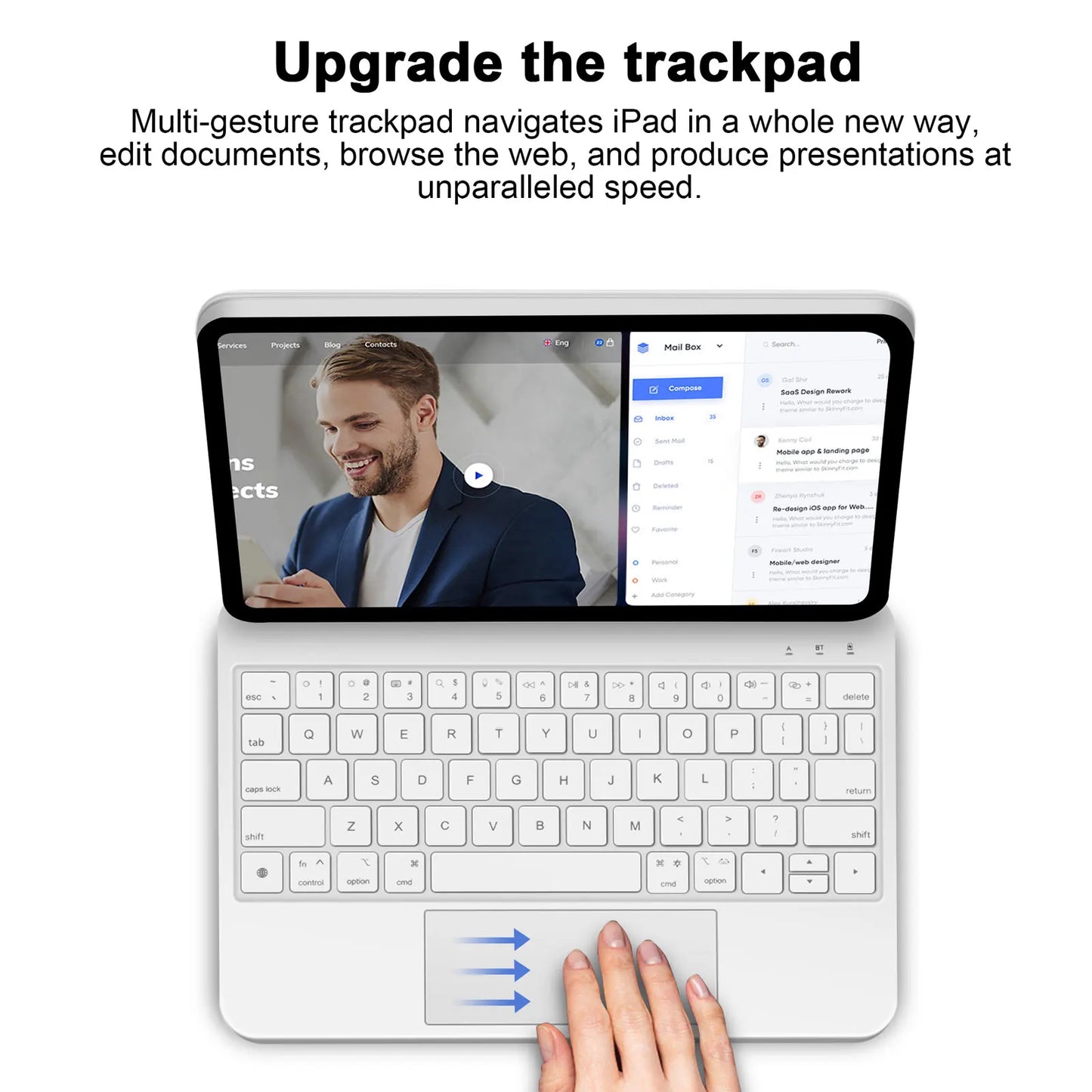 Magic Keyboard Case for iPad Pro 11 / 12.9 / 13, Air 4 5 6, 10th Gen – Wireless Bluetooth Cover