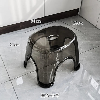 Clear Acrylic Non-Slip Shower Stool – Transparent Low Seat