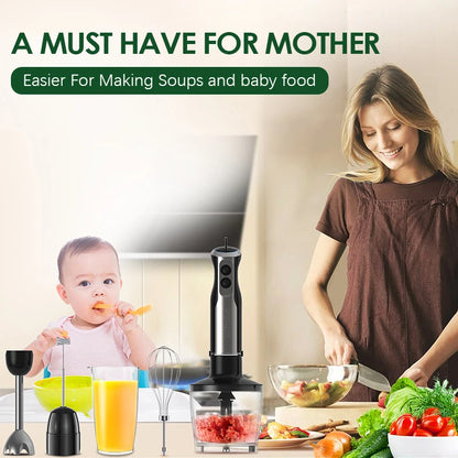 Wancle 5-in-1 Immersion Hand Blender 1000W – Kitchen Mixer Set