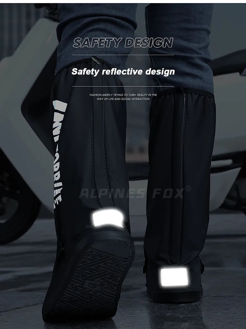 Waterproof Motorcycle Rain Boot Covers – Non-Slip Reflective Shoe Covers