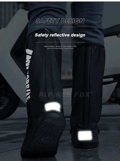 Waterproof Motorcycle Rain Boot Covers – Non-Slip Reflective Shoe Covers