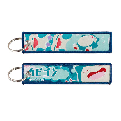 Anime Embroidered Keychain - Cute Cartoon Jet Tag Key Ring