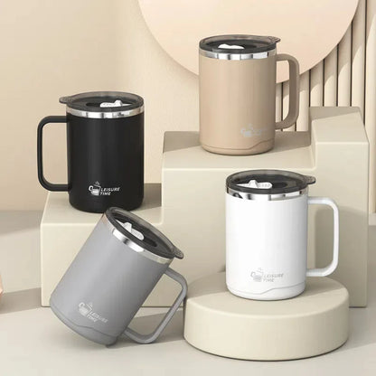 Insulated Coffee Mug with Handle – 500ml Stainless Steel Travel Cup