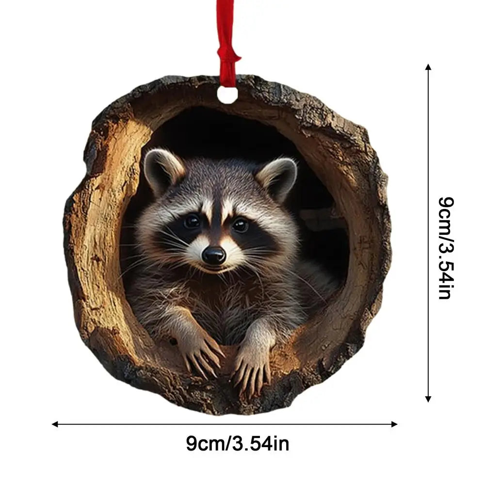 Animal Christmas Tree Ornament – Acrylic 2D Pendant (Owl, Bunny, Squirrel & More)