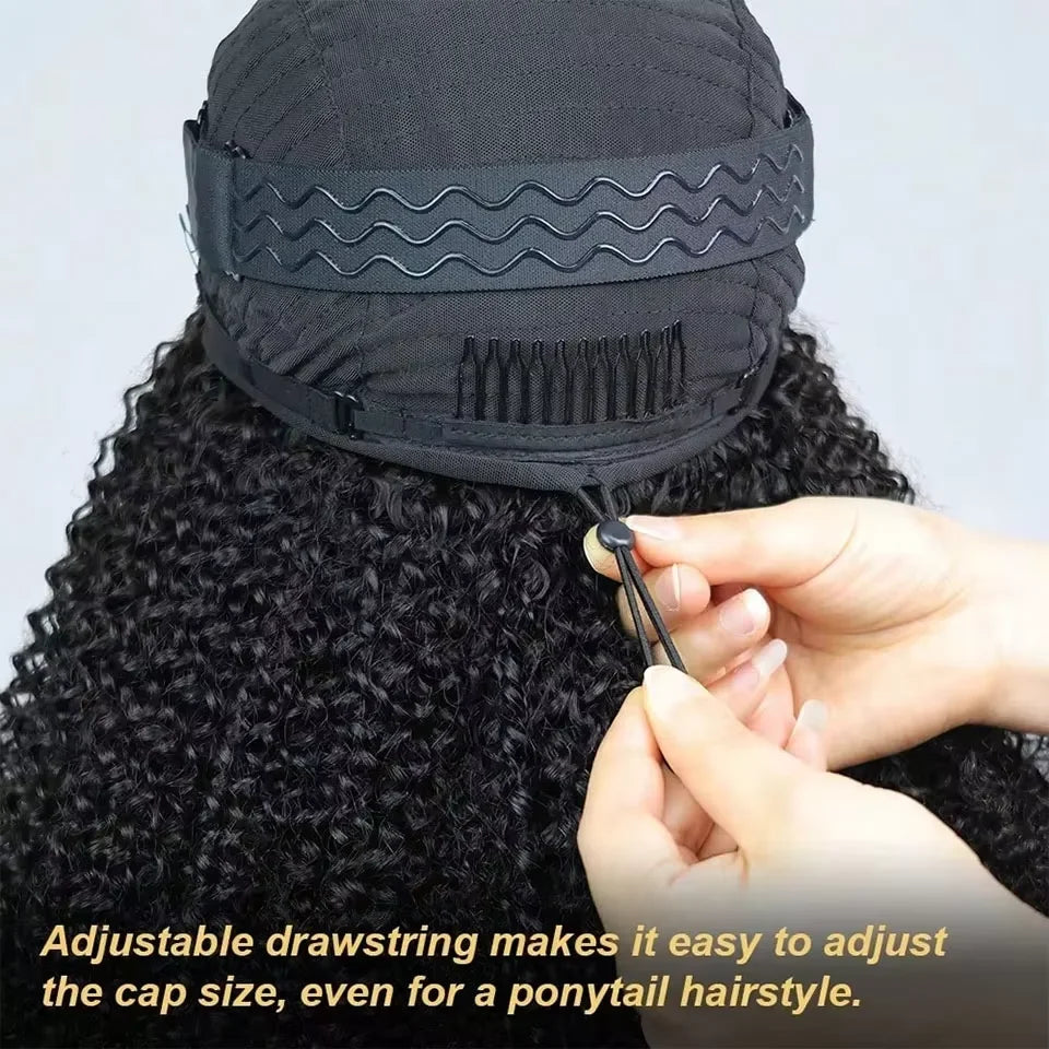 Kinky Curly Half Wig – Human Hair Clip-In 3-in-1