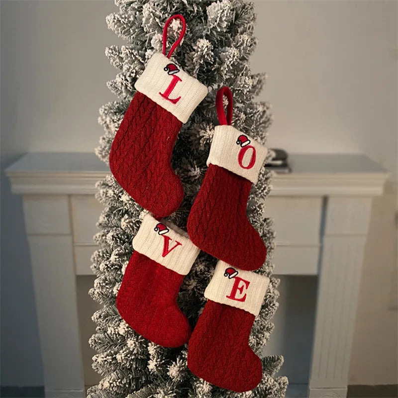 Christmas Knit Letter Stocking Ornament – A–Z & Snowflake