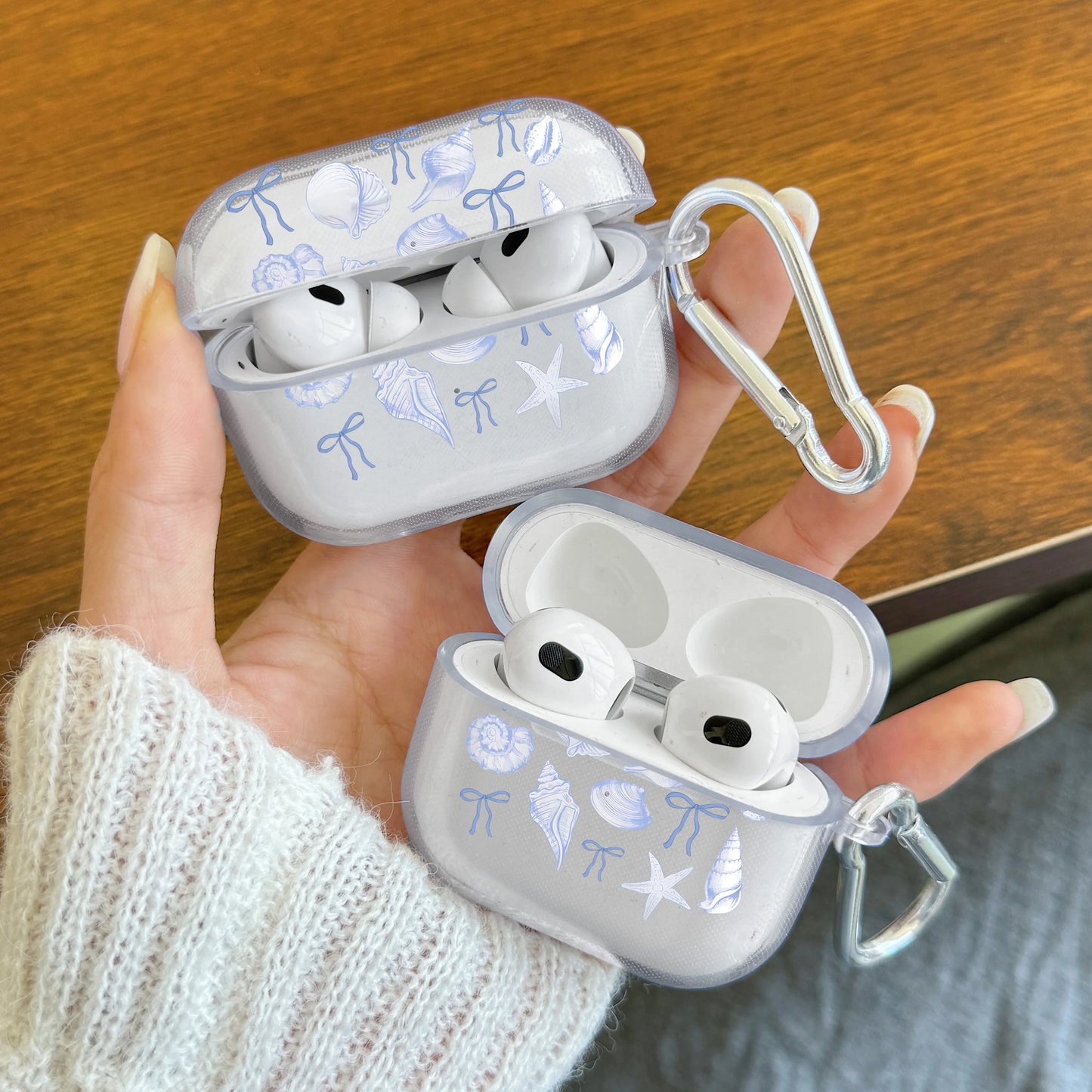 Pink Bow AirPods Case with Keychain – Clear Protective Cover