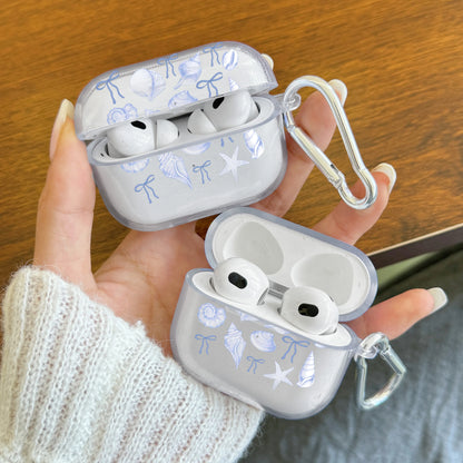 Pink Bow AirPods Case with Keychain – Clear Protective Cover