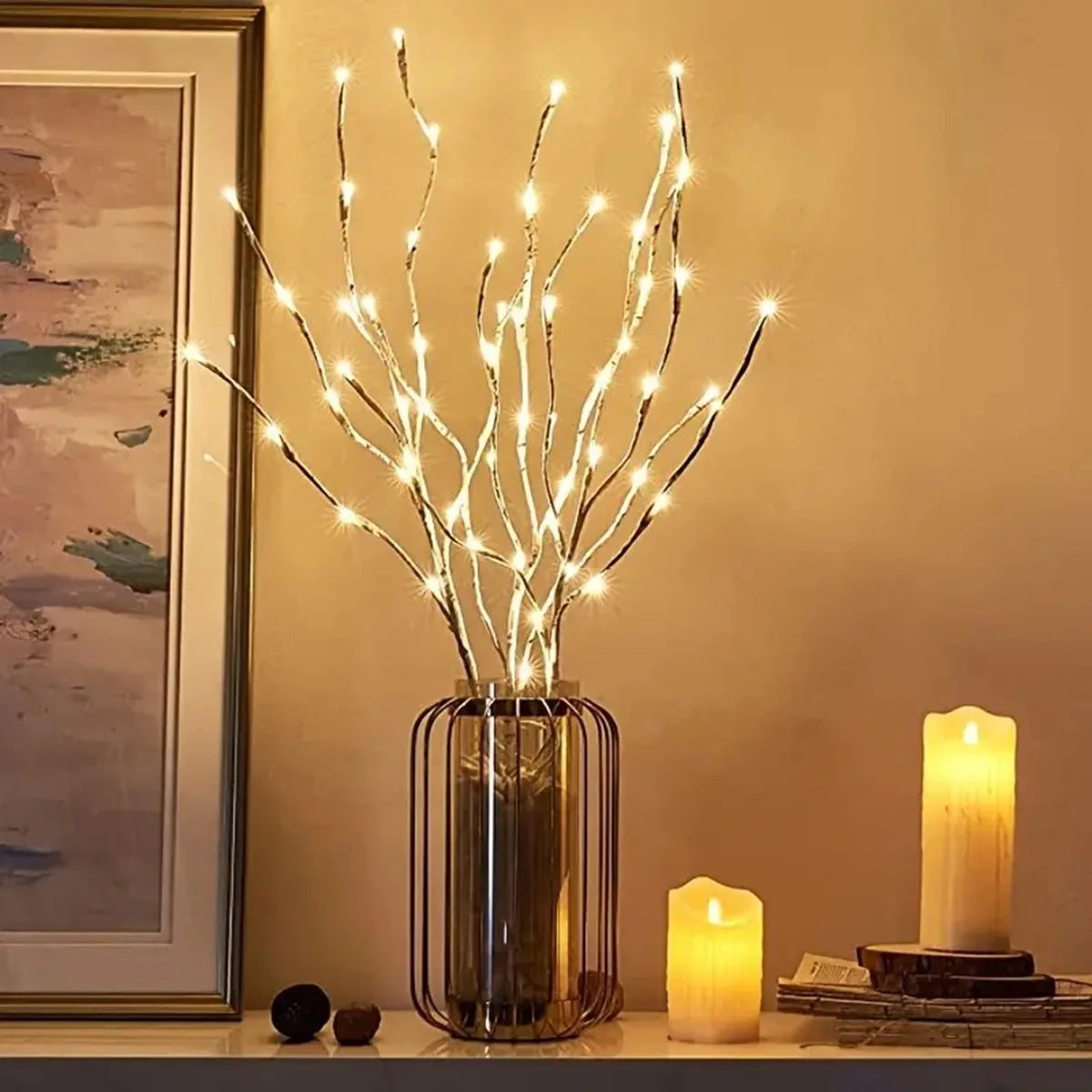 LED Birch Branch Lights – Battery Operated, 20 LEDs, Warm & Cool White