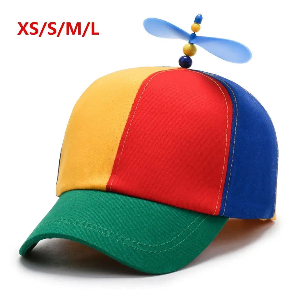 Propeller Baseball Cap – Rainbow Colorblock Hat for Kids & Adults
