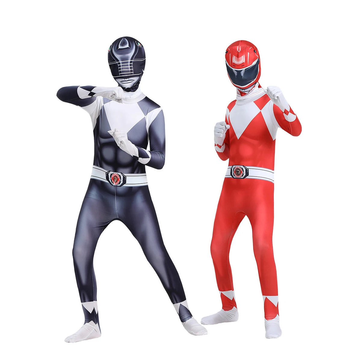 Power Rangers Cosplay Costume – Kids Superhero Bodysuit Sizes 110–190
