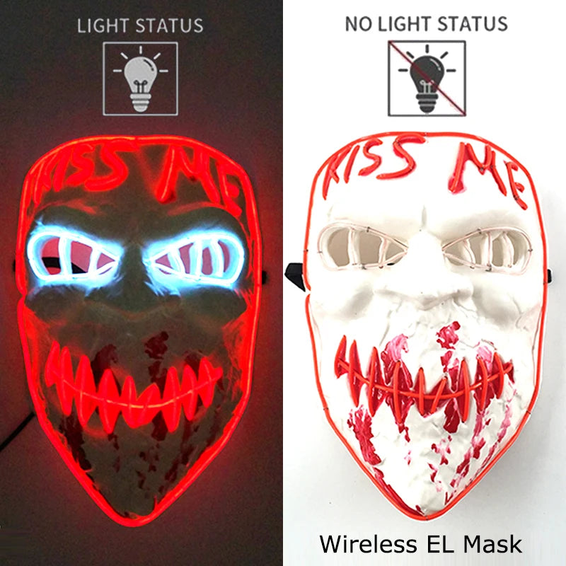 LED Purge Mask – Neon Glow Halloween Cosplay Mask