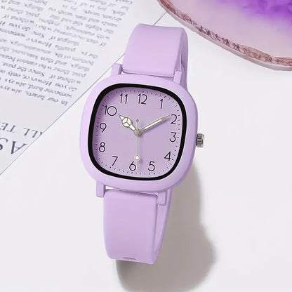 Women's Silicone Band Quartz Watch Set – Casual Style
