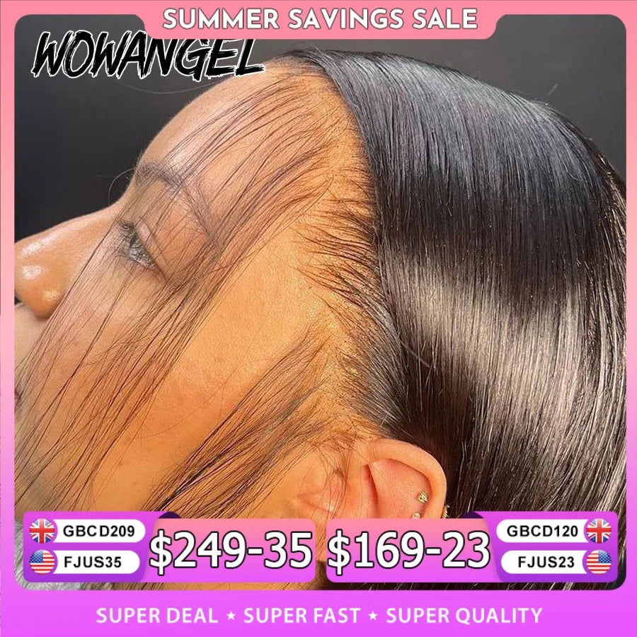13x6 HD Lace Front Human Hair Wig – Straight, 180%–250% Density, 24–34 Inch