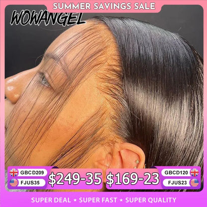 13x6 HD Lace Front Human Hair Wig – Straight, 180%–250% Density, 24–34 Inch