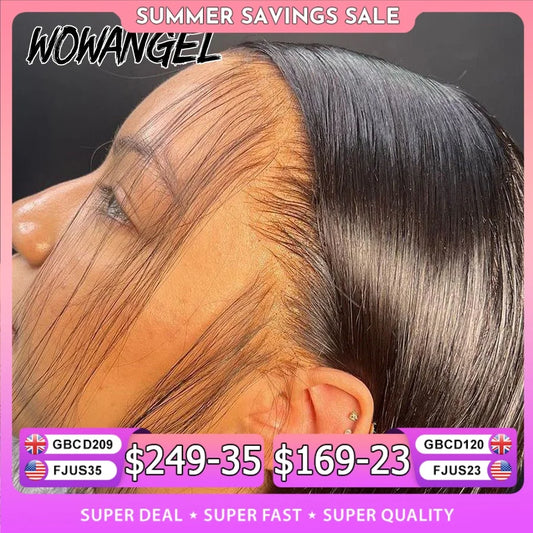 13x6 HD Lace Front Human Hair Wig – Straight, 180%–250% Density, 24–34 Inch