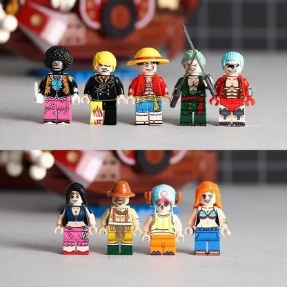 One Piece Thousand Sunny Pirate Ship Building Block Set with 9 Figures