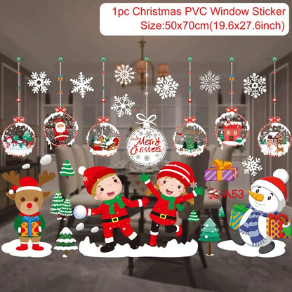Christmas PVC Window Stickers – Festive Wall Decals for Home Decor