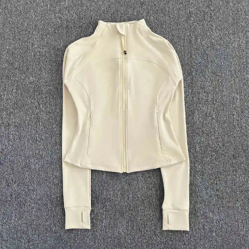 Women's Athletic Running Jacket – Slim Fit Zip-Up Sports Coat