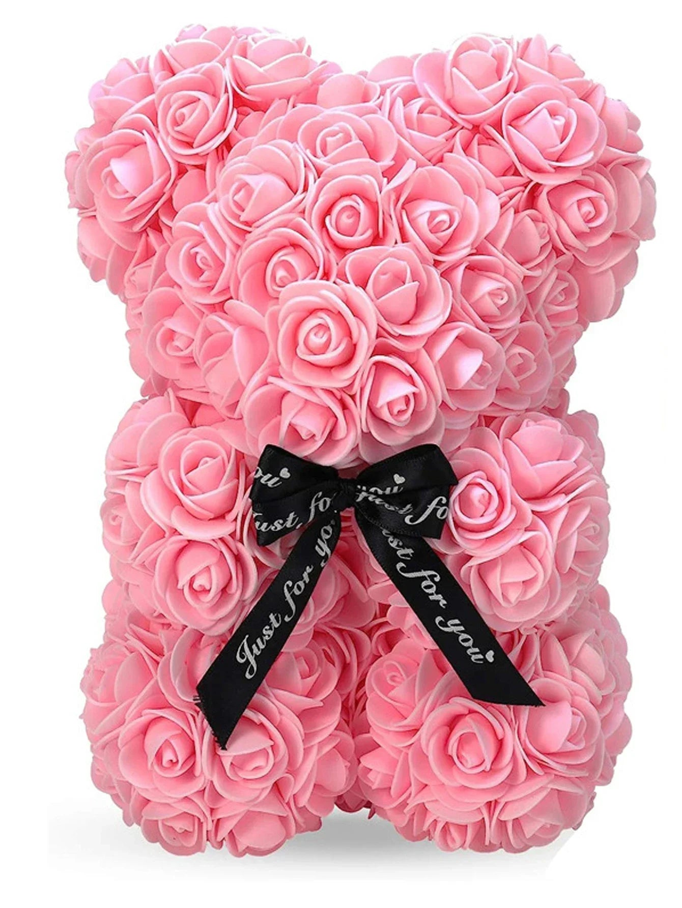Rose Teddy Bear Gift – Artificial Flower Bear with LED Lights