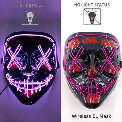 LED Purge Mask – Neon Glow Halloween Cosplay Mask