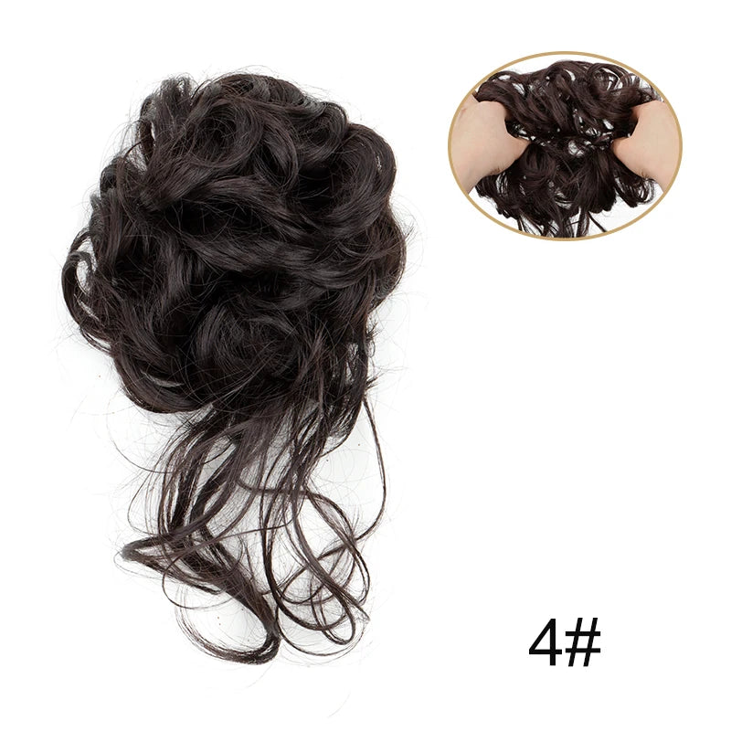 Messy Bun Hairpiece Scrunchie – Synthetic Chignon Hair Extension