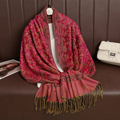 Paisley Print Cashmere Pashmina Shawl for Women – Warm Winter Wrap